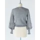 Original Loose Hollow Lace Round-Neck Long Puff Sleeves Sweater Pullovers Original Loose Hollow Lace Round-Neck Long Puff Sleeves Sweater Pullovers