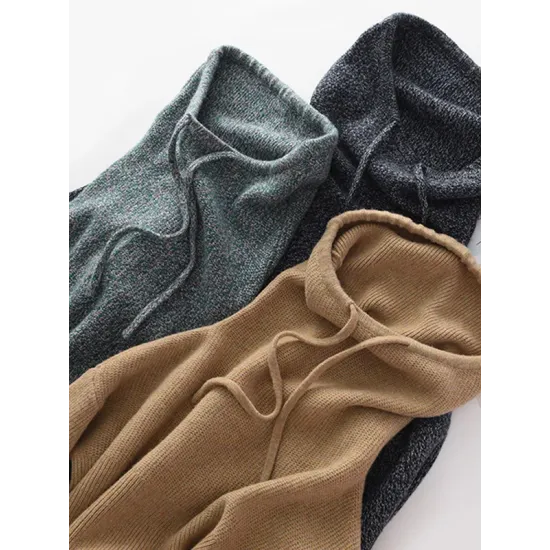 Casual Loose 3 Colors Hooded Long Sleeves Sweater Top Casual Loose 3 Colors Hooded Long Sleeves Sweater Top