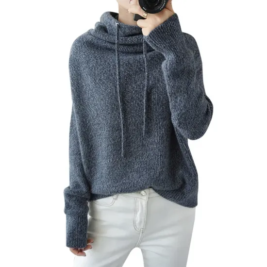 Casual Loose 3 Colors Hooded Long Sleeves Sweater Top Casual Loose 3 Colors Hooded Long Sleeves Sweater Top