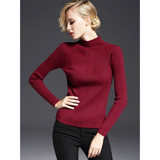 7 Colors Simple Knitting Solid Color High-Neck Sweater 7 Colors Simple Knitting Solid Color High-Neck Sweater