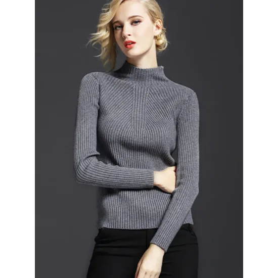 7 Colors Simple Knitting Solid Color High-Neck Sweater 7 Colors Simple Knitting Solid Color High-Neck Sweater