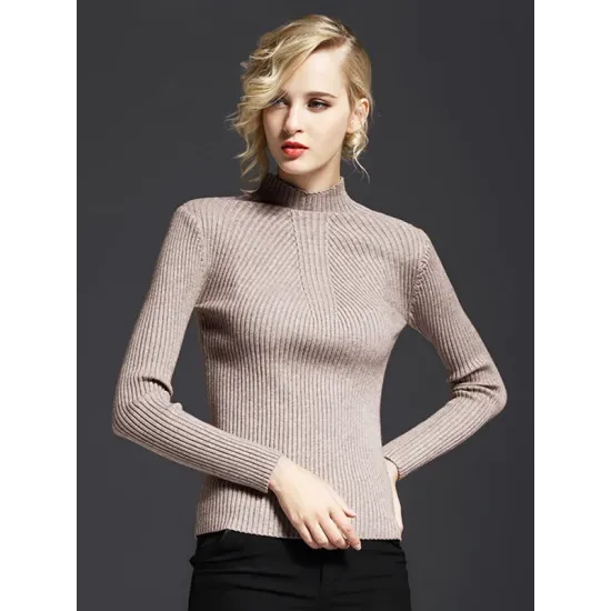 7 Colors Simple Knitting Solid Color High-Neck Sweater 7 Colors Simple Knitting Solid Color High-Neck Sweater