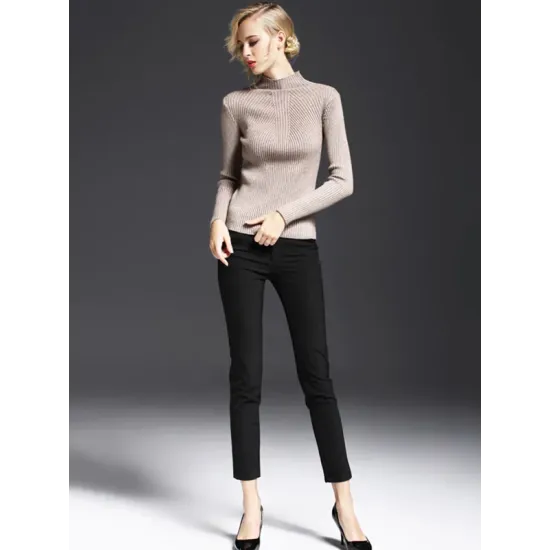 7 Colors Simple Knitting Solid Color High-Neck Sweater 7 Colors Simple Knitting Solid Color High-Neck Sweater