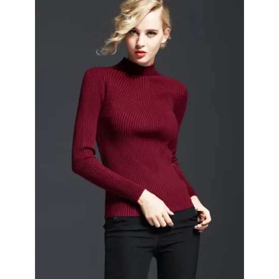 7 Colors Simple Knitting Solid Color High-Neck Sweater 7 Colors Simple Knitting Solid Color High-Neck Sweater