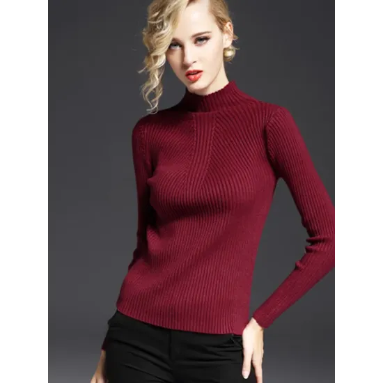 7 Colors Simple Knitting Solid Color High-Neck Sweater 7 Colors Simple Knitting Solid Color High-Neck Sweater