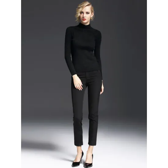 7 Colors Simple Knitting Solid Color High-Neck Sweater 7 Colors Simple Knitting Solid Color High-Neck Sweater