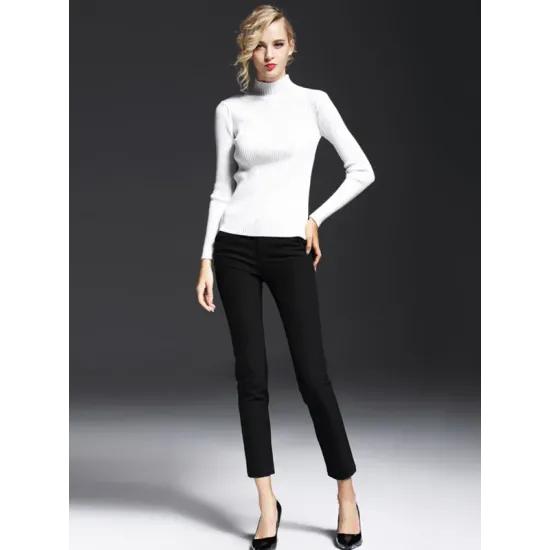 7 Colors Simple Knitting Solid Color High-Neck Sweater 7 Colors Simple Knitting Solid Color High-Neck Sweater