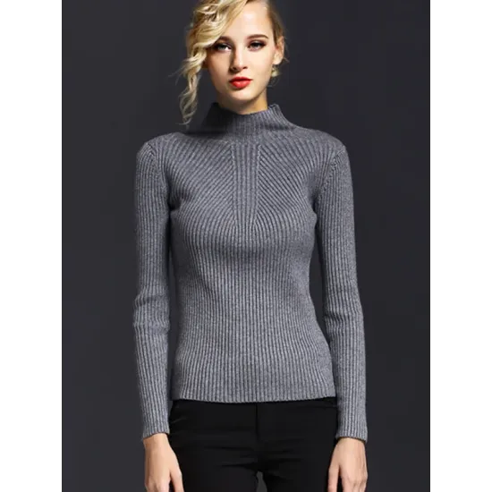 7 Colors Simple Knitting Solid Color High-Neck Sweater 7 Colors Simple Knitting Solid Color High-Neck Sweater