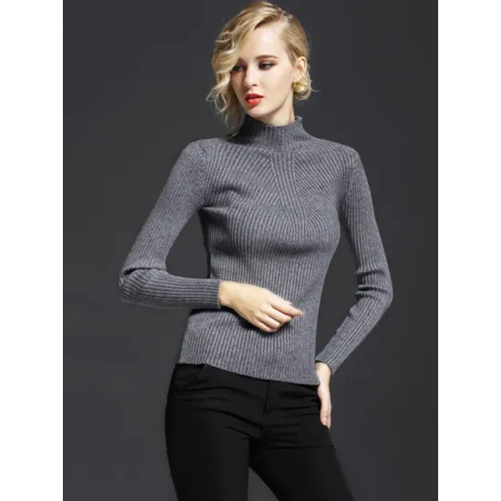 7 Colors Simple Knitting Solid Color High-Neck Sweater 7 Colors Simple Knitting Solid Color High-Neck Sweater