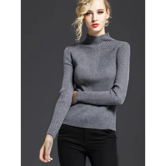 7 Colors Simple Knitting Solid Color High-Neck Sweater 7 Colors Simple Knitting Solid Color High-Neck Sweater