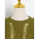 Original Skinny Puff Sleeves Hollow Split-Joint Round-Neck Sweater Tops Original Skinny Puff Sleeves Hollow Split-Joint Round-Neck Sweater Tops