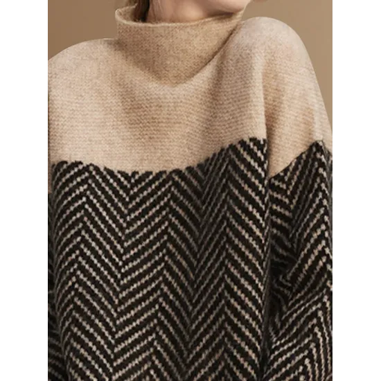 Casual Loose High-Neck Sweater Tops Casual Loose High-Neck Sweater Tops