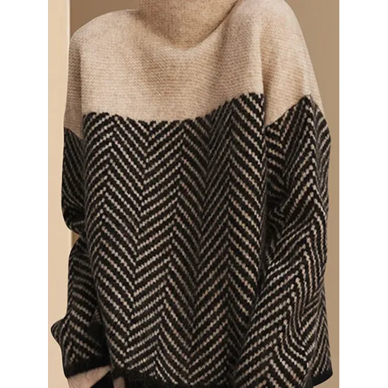 Casual Loose High-Neck Sweater Tops Casual Loose High-Neck Sweater Tops