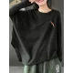Simple Loose Long Sleeves Solid Color Round-Neck Sweater Tops Simple Loose Long Sleeves Solid Color Round-Neck Sweater Tops
