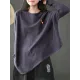 Simple Loose Long Sleeves Solid Color Round-Neck Sweater Tops Simple Loose Long Sleeves Solid Color Round-Neck Sweater Tops