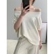 Solid Color Half Sleeves Loose Off-The-Shoulder Sweater Tops Pullovers Knitwear Solid Color Half Sleeves Loose Off-The-Shoulder Sweater Tops Pullovers Knitwear