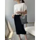 Solid Color Half Sleeves Loose Off-The-Shoulder Sweater Tops Pullovers Knitwear Solid Color Half Sleeves Loose Off-The-Shoulder Sweater Tops Pullovers Knitwear