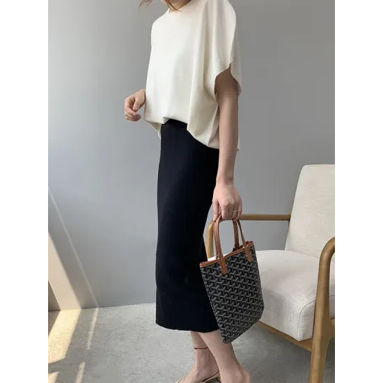 Solid Color Half Sleeves Loose Off-The-Shoulder Sweater Tops Pullovers Knitwear Solid Color Half Sleeves Loose Off-The-Shoulder Sweater Tops Pullovers Knitwear