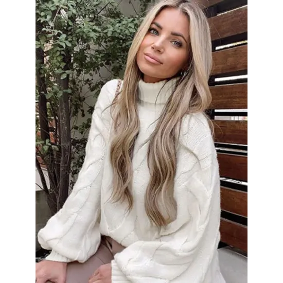 Simple Long Sleeves Loose Jacquard Solid Color High-Neck Sweater Tops Simple Long Sleeves Loose Jacquard Solid Color High-Neck Sweater Tops