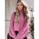 Simple Long Sleeves Loose Jacquard Solid Color High-Neck Sweater Tops Simple Long Sleeves Loose Jacquard Solid Color High-Neck Sweater Tops