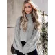 Simple Long Sleeves Loose Jacquard Solid Color High-Neck Sweater Tops Simple Long Sleeves Loose Jacquard Solid Color High-Neck Sweater Tops