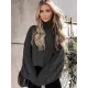 Simple Long Sleeves Loose Jacquard Solid Color High-Neck Sweater Tops Simple Long Sleeves Loose Jacquard Solid Color High-Neck Sweater Tops