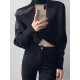 Asymmetric Solid Color Split-Front Long Sleeves High-Neck Sweater Pullovers Knitwear Asymmetric Solid Color Split-Front Long Sleeves High-Neck Sweater Pullovers Knitwear