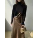 Asymmetric Solid Color Split-Front Long Sleeves High-Neck Sweater Pullovers Knitwear Asymmetric Solid Color Split-Front Long Sleeves High-Neck Sweater Pullovers Knitwear