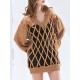 Original Long Sleeves Loose Hollow Solid Color V-Neck Sweater Tops Original Long Sleeves Loose Hollow Solid Color V-Neck Sweater Tops