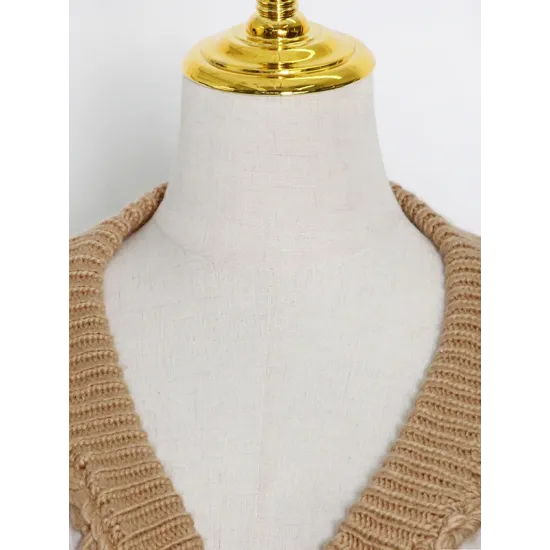 Original Long Sleeves Loose Hollow Solid Color V-Neck Sweater Tops Original Long Sleeves Loose Hollow Solid Color V-Neck Sweater Tops