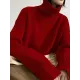 Casual Loose Long Sleeves Solid Color High-Neck Sweater Tops Casual Loose Long Sleeves Solid Color High-Neck Sweater Tops