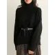 Casual Loose Long Sleeves Solid Color High-Neck Sweater Tops Casual Loose Long Sleeves Solid Color High-Neck Sweater Tops