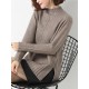 Loose Split-Side Solid Color Half Turtleneck Sweater Tops Loose Split-Side Solid Color Half Turtleneck Sweater Tops