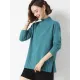 Loose Split-Side Solid Color Half Turtleneck Sweater Tops Loose Split-Side Solid Color Half Turtleneck Sweater Tops
