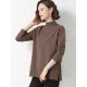 Loose Split-Side Solid Color Half Turtleneck Sweater Tops Loose Split-Side Solid Color Half Turtleneck Sweater Tops
