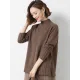Loose Split-Side Solid Color Half Turtleneck Sweater Tops Loose Split-Side Solid Color Half Turtleneck Sweater Tops