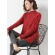 Loose Split-Side Solid Color Half Turtleneck Sweater Tops Loose Split-Side Solid Color Half Turtleneck Sweater Tops