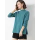 Loose Split-Side Solid Color Half Turtleneck Sweater Tops Loose Split-Side Solid Color Half Turtleneck Sweater Tops