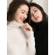Simple Loose Long Sleeves Solid Color High-Neck Sweater Tops