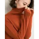 Simple Loose Long Sleeves Solid Color High-Neck Sweater Tops