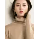 Simple Loose Long Sleeves Solid Color High-Neck Sweater Tops