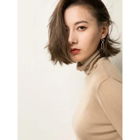 Simple Loose Long Sleeves Solid Color High-Neck Sweater Tops