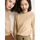 Simple Loose Long Sleeves Solid Color High-Neck Sweater Tops