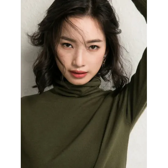Simple Loose Long Sleeves Solid Color High-Neck Sweater Tops