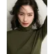 Simple Loose Long Sleeves Solid Color High-Neck Sweater Tops