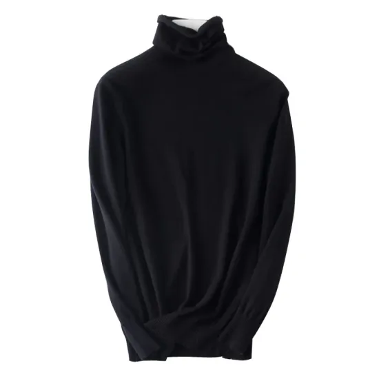 Simple Loose Long Sleeves Solid Color High-Neck Sweater Tops