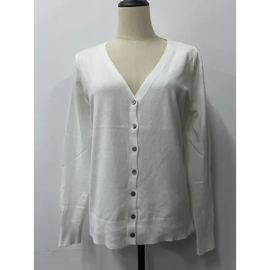 Simple Long Sleeves Buttoned Solid Color Sweater Cardigan Tops Simple Long Sleeves Buttoned Solid Color Sweater Cardigan Tops