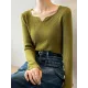 Urban Skinny Long Sleeves Elasticity Solid Color V-Neck Sweater Tops Pullovers Urban Skinny Long Sleeves Elasticity Solid Color V-Neck Sweater Tops Pullovers
