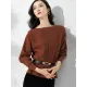 Casual Long Sleeves Solid Color Boat Neck Tunic Sweater Tops Casual Long Sleeves Solid Color Boat Neck Tunic Sweater Tops