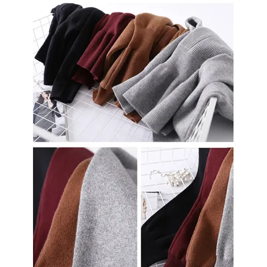 Casual Long Sleeves Solid Color Boat Neck Tunic Sweater Tops Casual Long Sleeves Solid Color Boat Neck Tunic Sweater Tops